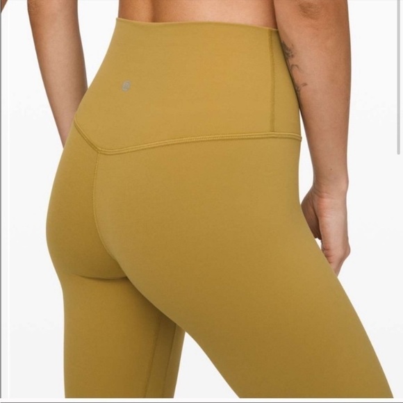 Lululemon Align Full Length Pant 28" in Mustard Yellow Grape Leaf Sz 2 - Picture 4 of 16